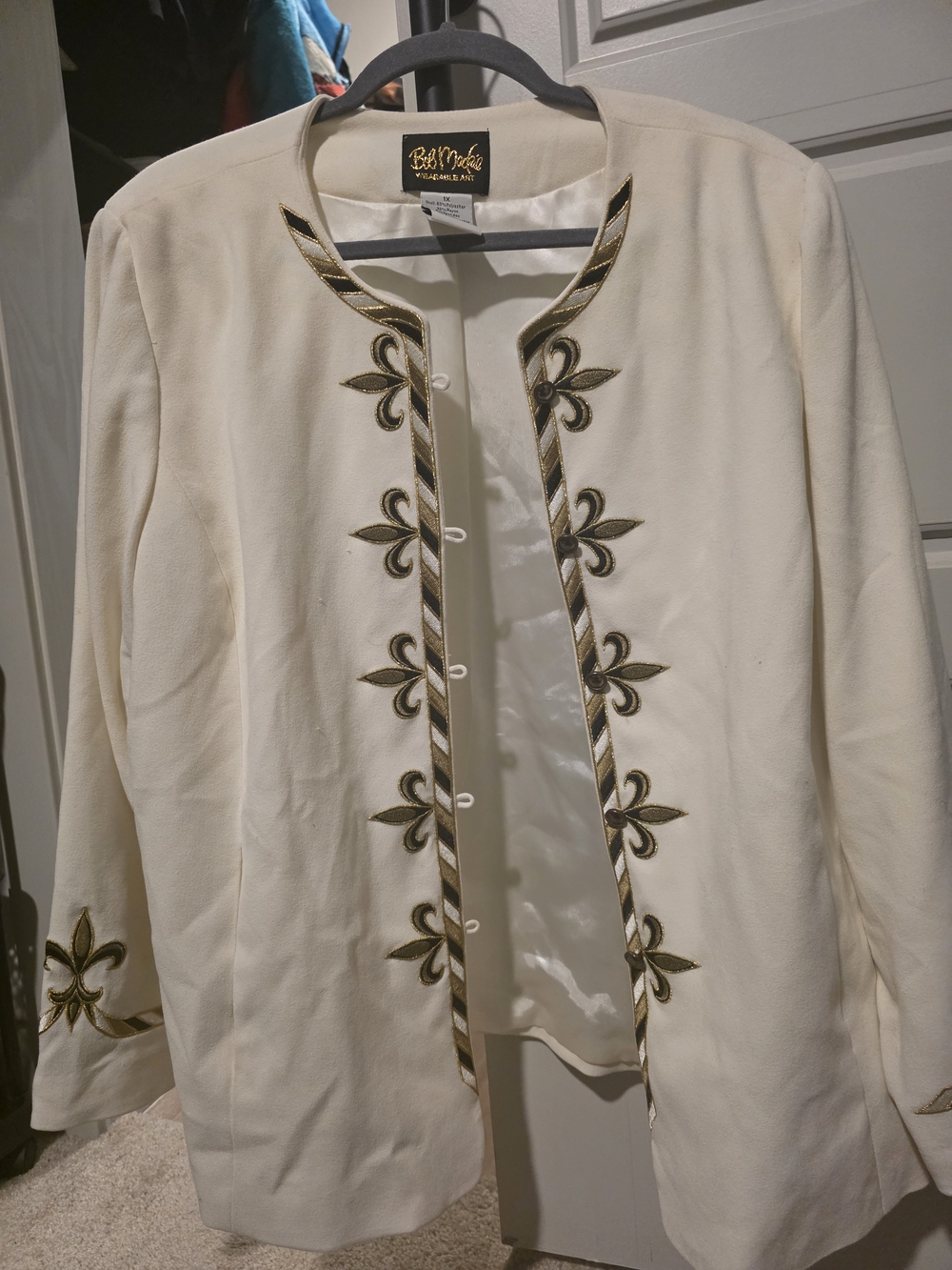 Bob Mackie Cream Jacket with Gold & Black Embroidery